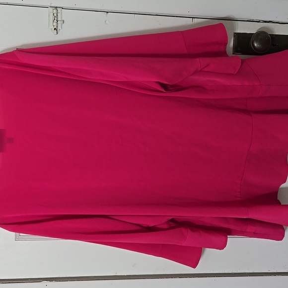 LANE BRYANT PLUS SIZE 28 BERRY PINK RUFFLE SLEEVE AND HEM BLOUSE 😍 - Picture 7 of 7